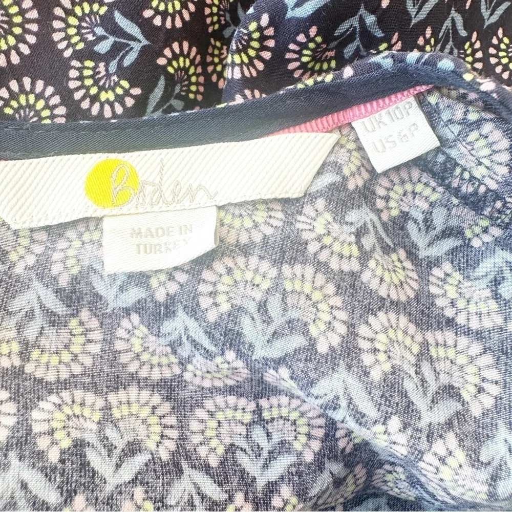 Boden Crew Neck Dress Navy, Dandelion Pop Size 6 petite